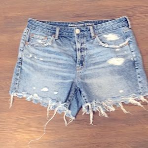 American Eagle TomGirl Midi Distressed Jean Shorts